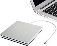 📀 viktck usb-c superdrive external dvd/cd reader & burner for apple: macbook air/pro, imac/mini/macbook pro/asus/dell latitude with usb-c port (silver) logo