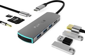 img 4 attached to 🔌 Furgle USB C Hub Laptop Docking Station: 8 in 1 Adapter with Fast Charge, 4K HDMI, USB 3.0, SD/TF Card Reader for MacBook Pro