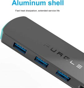 img 1 attached to 🔌 Furgle USB C Hub Laptop Docking Station: 8 in 1 Adapter with Fast Charge, 4K HDMI, USB 3.0, SD/TF Card Reader for MacBook Pro