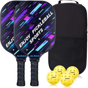 img 4 attached to 🎾 ALBAD Pickleball Paddle Durable Bundle with Carrying Bag - Set of 2 Graphite Pickleball Paddles and 4 Yellow Balls, Ideal for Indoor & Outdoor Play - Lightweight Pickleball Racket for Enhanced Performance