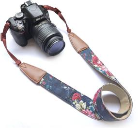 img 4 attached to 📷 Adjustable Vintage Floral Camera Strap for Women/Men - Neck & Shoulder Belt for Nikon/Canon/Sony/Olympus/Samsung/Pentax ETC DSLR/SLR