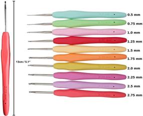 img 1 attached to 🧶 Complete Set of 20 Ergonomic Crochet Hooks, 0.5mm-10mm Sizes, Ideal for Arthritic Hands - Includes Handy Case
