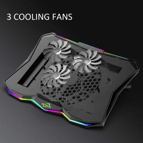 img 3 attached to 🖥️ AICHESON RGB Laptop Cooling Cooler Pad for 15.6-17.3 Inch Notebooks, Metal Panel, 3 Cooling Fans