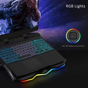 img 2 attached to 🖥️ AICHESON RGB Laptop Cooling Cooler Pad for 15.6-17.3 Inch Notebooks, Metal Panel, 3 Cooling Fans