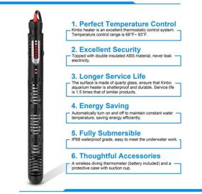 img 2 attached to 🐠 300 Watt Kinbo Submersible Fish Tank Heater with Adjustable Temperature, Diving Thermometer, Protective Case, and Suction Cup