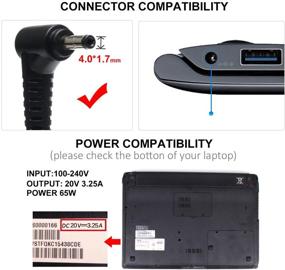 img 3 attached to 🔌 65W Ac Adapter Charger for Lenovo Flex 4 5 6 Series + IdeaPad 710s - Quality Power Supply Adapter Cord