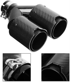 img 1 attached to 🚗 Universal Carbon Fiber Car Dual Exhaust Tips: Left Side | 63-93mm | M Performance Tail Throat | 60mm Exhaust Pipe Compatible