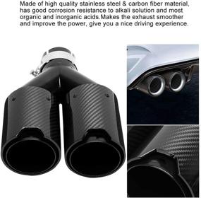 img 3 attached to 🚗 Universal Carbon Fiber Car Dual Exhaust Tips: Left Side | 63-93mm | M Performance Tail Throat | 60mm Exhaust Pipe Compatible