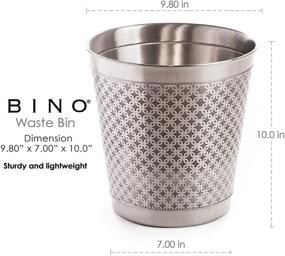 img 1 attached to BINO Metal Waste Basket Bathroom Trash Can: Perfect for Bedroom, Home Office, Dorm, College, Kitchen