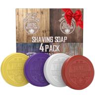 men's shaving soap - premium shave soap for smooth and luxurious wet shave - 4 pack assortment, each pack 2.5oz - ideal for use with shaving brush and bowl logo