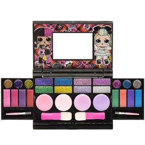 img 4 attached to 💄 L.O.L Surprise! Townley Girl Cosmetic Compact Set - Mirror, Lip Glosses, Blushes, Brushes, Eye Shadows - Colorful Portable Foldable Make Up Beauty Kit for Girls
