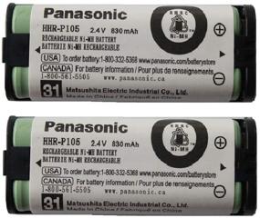 img 3 attached to 🔋 High Quality 2 Pack HHR-P105 NI-MH Rechargeable Battery for Panasonic Cordless Phones - Long Lasting 2.4V 830mAh Battery
