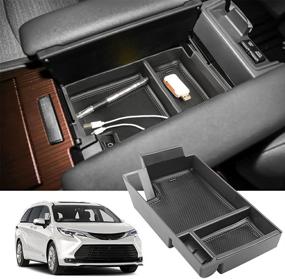 img 4 attached to 🚗 2021 Toyota Sienna Аксессуары Ящик для хранения - Органайзер для подлокотника салона Salusy для улучшенного удобства и организации.