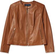 cole haan womens leather collarless women's clothing in coats, jackets & vests logo