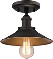 💡✨ westinghouse lighting 6336000 louis oil rubbed bronze semi-flush ceiling fixture with metallic interior: elegant indoor lighting solution логотип