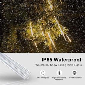 img 2 attached to Enhance Your Outdoor Space with Waterproof Meteor Lights by SHONCO - 10 Raindrop Tubes, 30cm Length - Perfect for Garden Party, Wedding, Christmas & More!