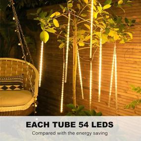 img 3 attached to Enhance Your Outdoor Space with Waterproof Meteor Lights by SHONCO - 10 Raindrop Tubes, 30cm Length - Perfect for Garden Party, Wedding, Christmas & More!