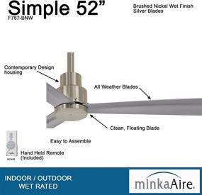 img 2 attached to 🔵 Minka-Aire F787 Simple 52 Inch Outdoor Ceiling Fan with DC Motor: Brushed Nickel Wet Finish, 3 Blade Design