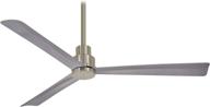 🔵 minka-aire f787 simple 52 inch outdoor ceiling fan with dc motor: brushed nickel wet finish, 3 blade design логотип