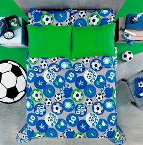 img 1 attached to ⚽️ Hallmart Kids Soccer Comforter Set, Twin Size, 3 Piece - Enhancing SEO