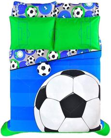 img 3 attached to ⚽️ Hallmart Kids Soccer Comforter Set, Twin Size, 3 Piece - Enhancing SEO