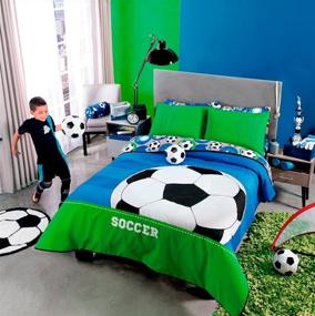 img 2 attached to ⚽️ Hallmart Kids Soccer Comforter Set, Twin Size, 3 Piece - Enhancing SEO