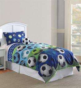 img 4 attached to ⚽️ Hallmart Kids Soccer Comforter Set, Twin Size, 3 Piece - Enhancing SEO