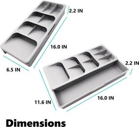 img 1 attached to 🍴 KLEVERISE Flatware Organizer: Efficient Expandable DrawerStore Cutlery Silverware Organizer for Neat Kitchen Cabinet Storage