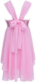 img 3 attached to 🎀 Adjustable Bowknot Chiffon Girls' Clothing and Active Wear with Inlzdz Sequins