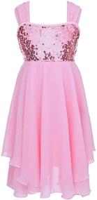 img 4 attached to 🎀 Adjustable Bowknot Chiffon Girls' Clothing and Active Wear with Inlzdz Sequins