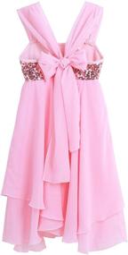 img 1 attached to 🎀 Adjustable Bowknot Chiffon Girls' Clothing and Active Wear with Inlzdz Sequins