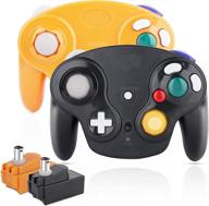 🎮 ultimate wireless gamecube controller: soanufa gamecube controller with 2 wireless receivers, wii/gamecube/ngc/gc compatible - black and orange logo