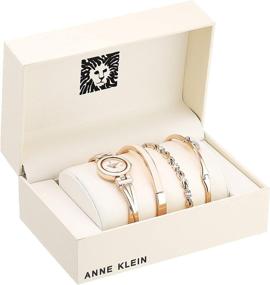 img 3 attached to Anne Klein Women's Bangle Watch with Premium Crystal Accented Bracelet Set