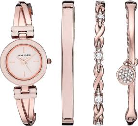 img 4 attached to Anne Klein Women's Bangle Watch with Premium Crystal Accented Bracelet Set