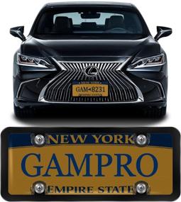 img 3 attached to GAMPRO License Plate Covers and Frames Combo, 2-Pack License Plate Frame Holder Shield for US Standard 6x12 inches Plates, Including Screws (Smoked)