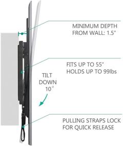 img 2 attached to 📺 WALI Tilt TV Wall Mount Bracket for 26-55 inches LED, LCD, OLED Flat Screen TVs up to 99lbs - Compatible with VESA 100x100mm to 400x400mm (TTM-1), Black