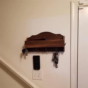 img 2 attached to 🔑 Organize Your Entryway with YCOCO Wall Mail Organizer Key Holder and Rustic Storage Rack