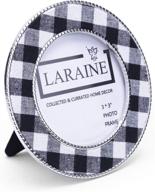 enhance your home decor with the laraine plaid metal picture photo frame - white & black, 3x3 логотип