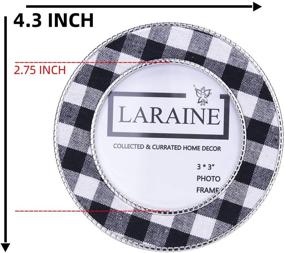 img 3 attached to Enhance Your Home Decor with the Laraine Plaid Metal Picture Photo Frame - White & Black, 3x3