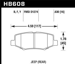 img 1 attached to 🦅 Продукт: Hawk Performance HB608Y.630 Долговечная тормозная накладка