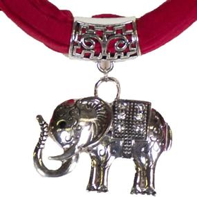 img 1 attached to 🐘 Elegant Elephant and Owl Charm Pendant Necklace with Round Diamond Accents and Matching Scarf