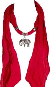 img 3 attached to 🐘 Elegant Elephant and Owl Charm Pendant Necklace with Round Diamond Accents and Matching Scarf