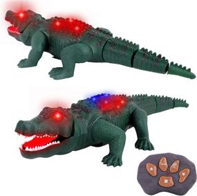 img 2 attached to 🐊 LED Lights Remote Control RC Toy for Kids and Toddlers, Ages 3 to 12, Boys and Girls - Alligator