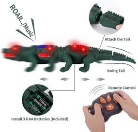 img 3 attached to 🐊 LED Lights Remote Control RC Toy for Kids and Toddlers, Ages 3 to 12, Boys and Girls - Alligator