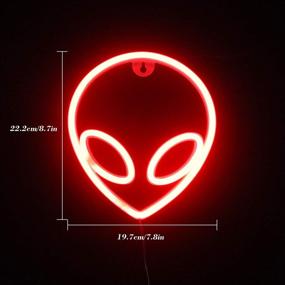 img 2 attached to Wanxing Alien Neon Signs LED Neon Wall Sign Red Neon Lights For Bedroom Kids Room Hotel Shop Restaurant Game Office Wall Art Decoration Sign Party Supply Gift (Red)