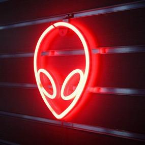 img 3 attached to Wanxing Alien Neon Signs LED Neon Wall Sign Red Neon Lights For Bedroom Kids Room Hotel Shop Restaurant Game Office Wall Art Decoration Sign Party Supply Gift (Red)