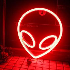 img 1 attached to Wanxing Alien Neon Signs LED Neon Wall Sign Red Neon Lights For Bedroom Kids Room Hotel Shop Restaurant Game Office Wall Art Decoration Sign Party Supply Gift (Red)