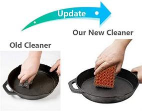 img 3 attached to 🧼 Premium Cast Iron Chainmail Scrubber - Fast & Easy Skillet Cleaner and Scraper - Good Grips, Gentle on Hands - Double Design - Dishwasher Safe