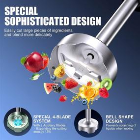 img 2 attached to 🥣 COMSOON 3-in-1 Immersion Blender: Powerful 500W Hand Blender with Stepless Speed, Detachable Shaft, Whisk & Milk Frother - Ideal for Soup, Smoothies, Puree, Baby Food, Cake