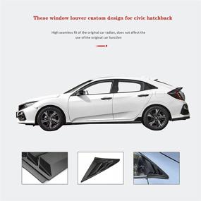 img 2 attached to DLOVEG задние боковые стеклянные занавески совместимы с Honda Civic Hatchback Type R 2021 2020 2019 2018 2017 2016. Стильный спортивный чехол для воздушного вентиля с крышкой для 10-го поколения Honda Civic. Цвет - матово-черный.